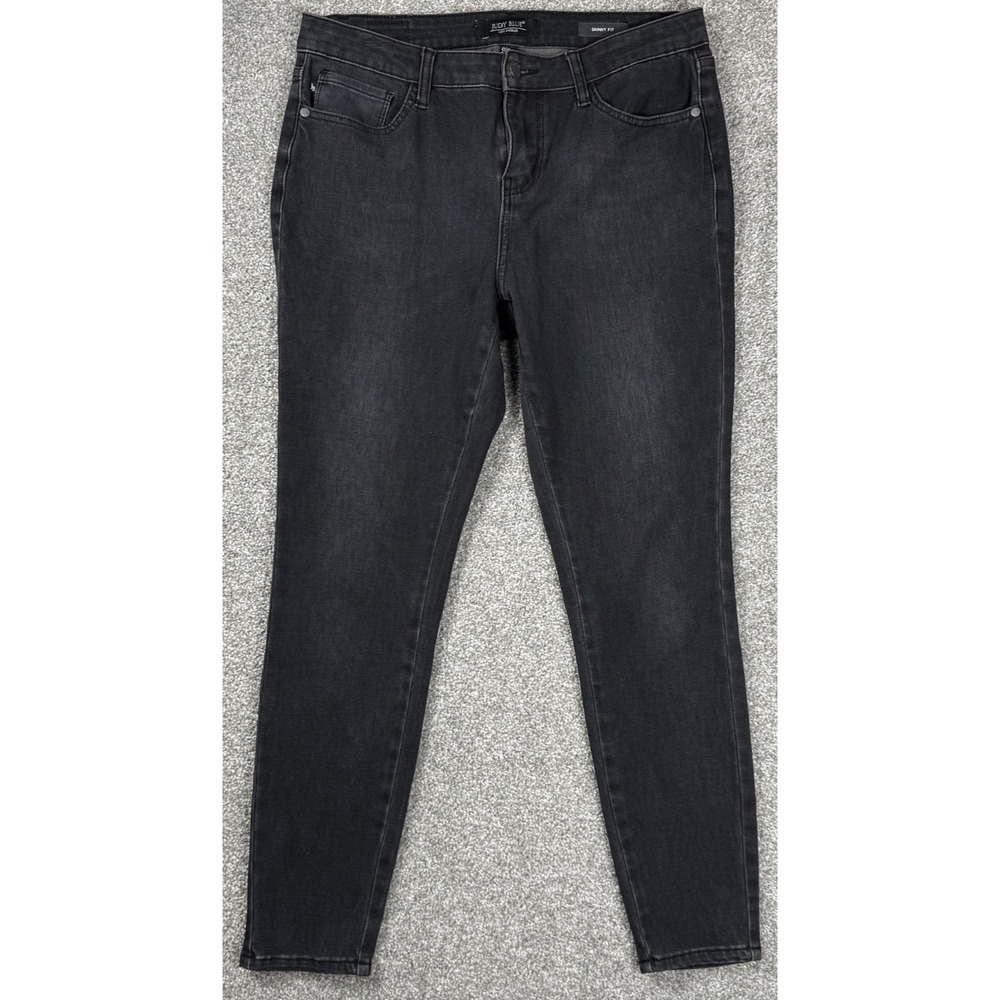 Judy Blue Skinny Fit Jeans Womens 9/29 Black Mid Rise Stretch Denim Pants